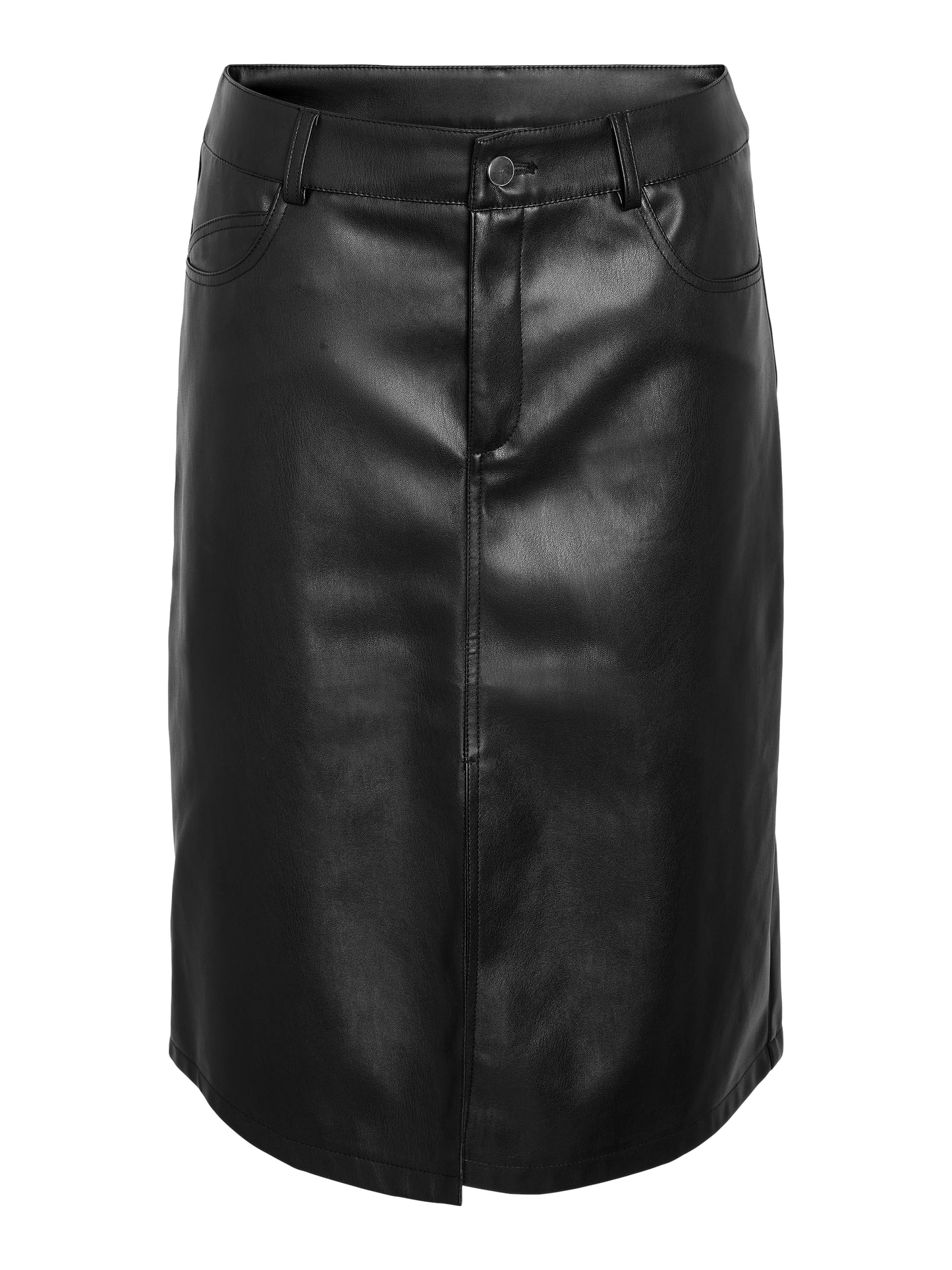 NMKATH NW PRONT SLIT MIDI SKIRT PU Hame