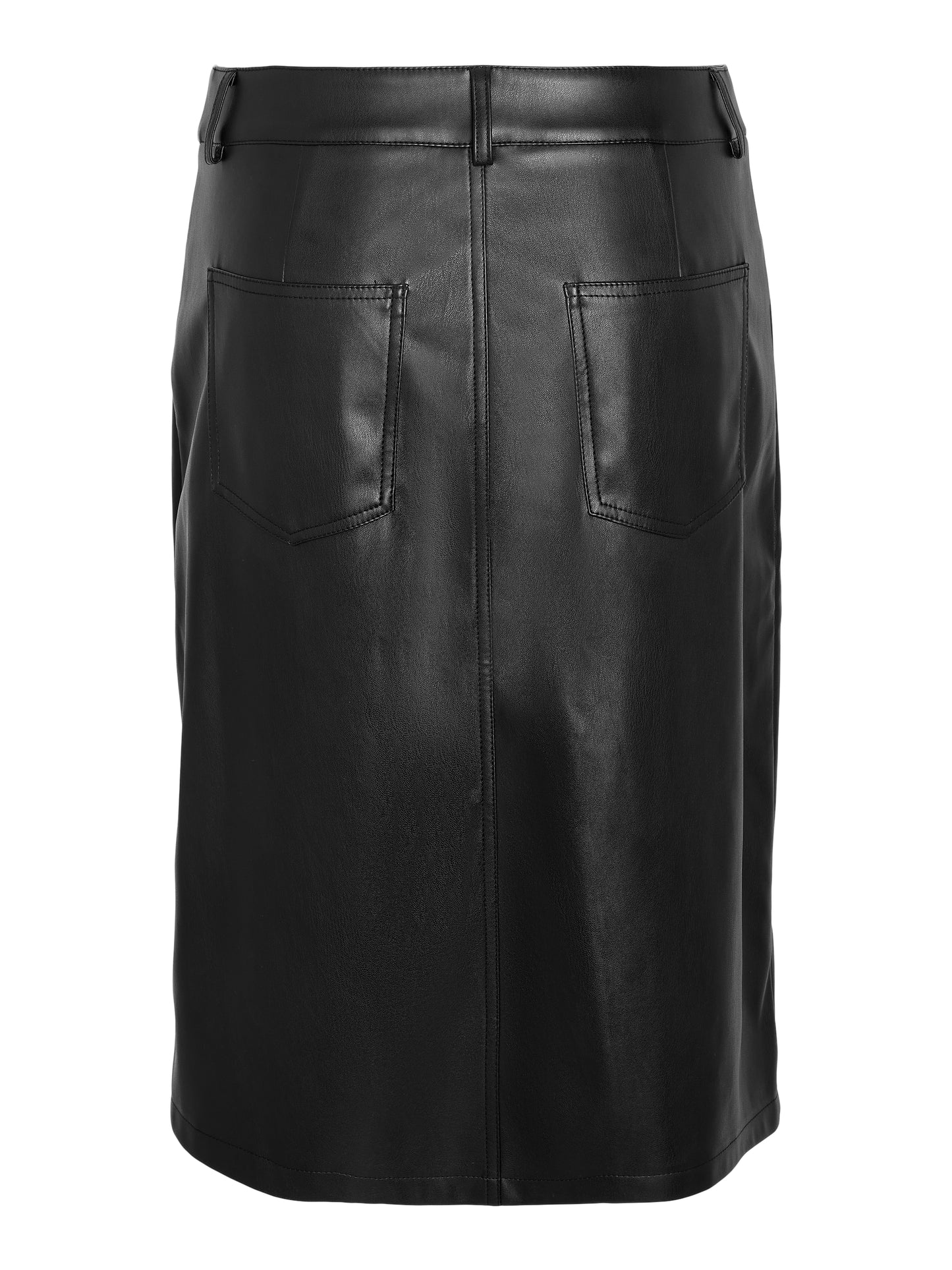 NMKATH NW PRONT SLIT MIDI SKIRT PU Hame