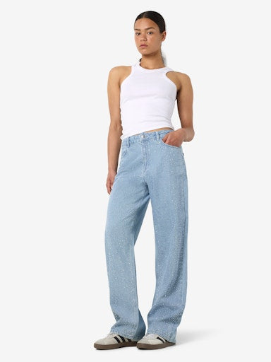 NMJANNEL 2/4 HW LOOSE JEANS F0088LB Farkut