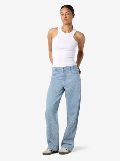 NMJANNEL 2/4 HW LOOSE JEANS F0088LB