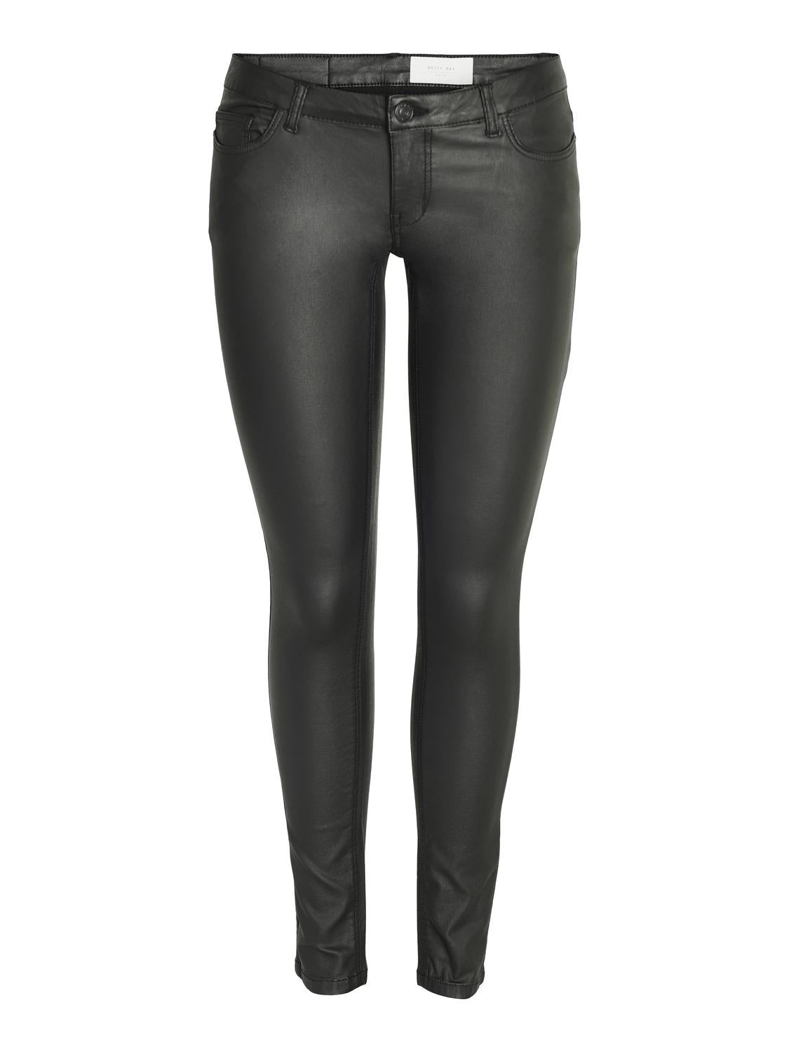 NMALLIE LW SKINNY COATED BLACK PANT Housut