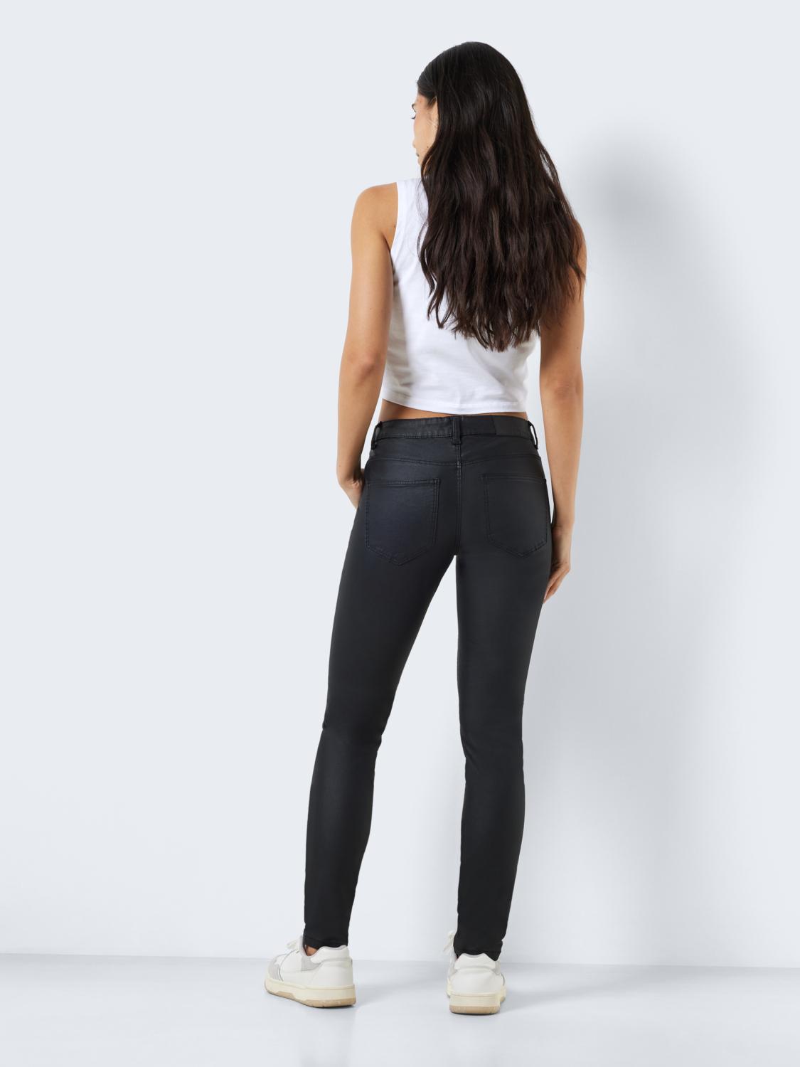 NMALLIE LW SKINNY COATED BLACK PANT Housut
