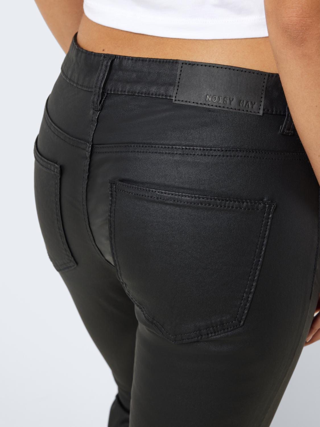 NMALLIE LW SKINNY COATED BLACK PANT Housut