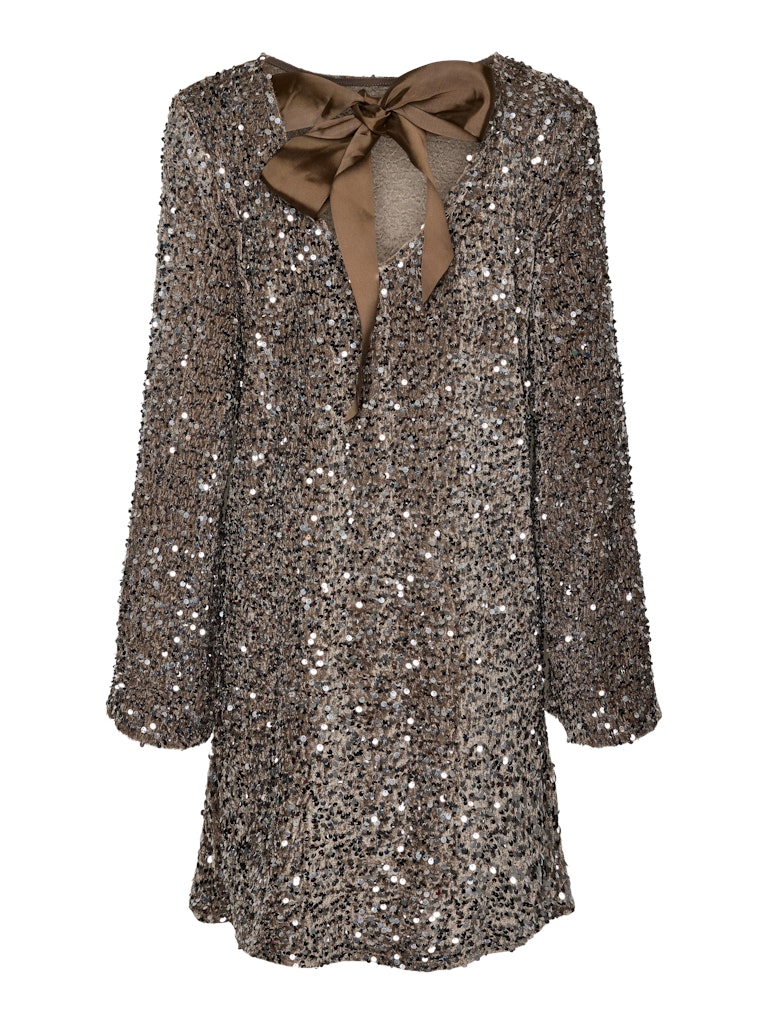 PCKAM LS DEEP BACK BOW DRESS JRS NOOS BC Paljettimekko