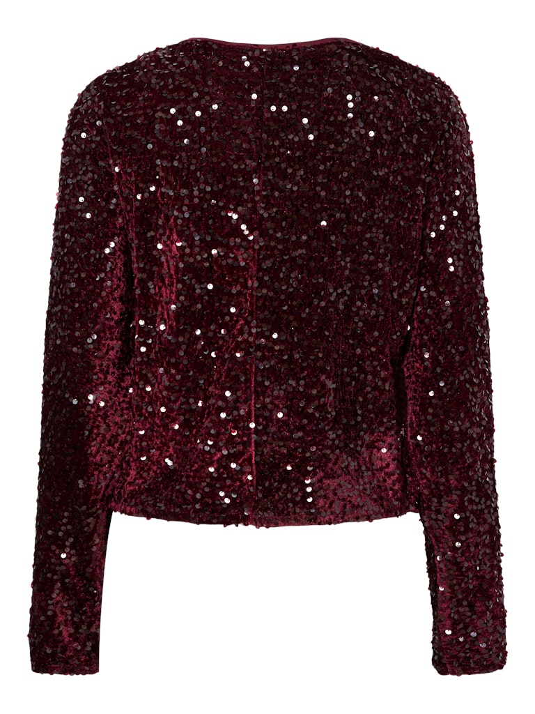 PCKAM LS V-NECK TOP JRS BC Paljettipusero