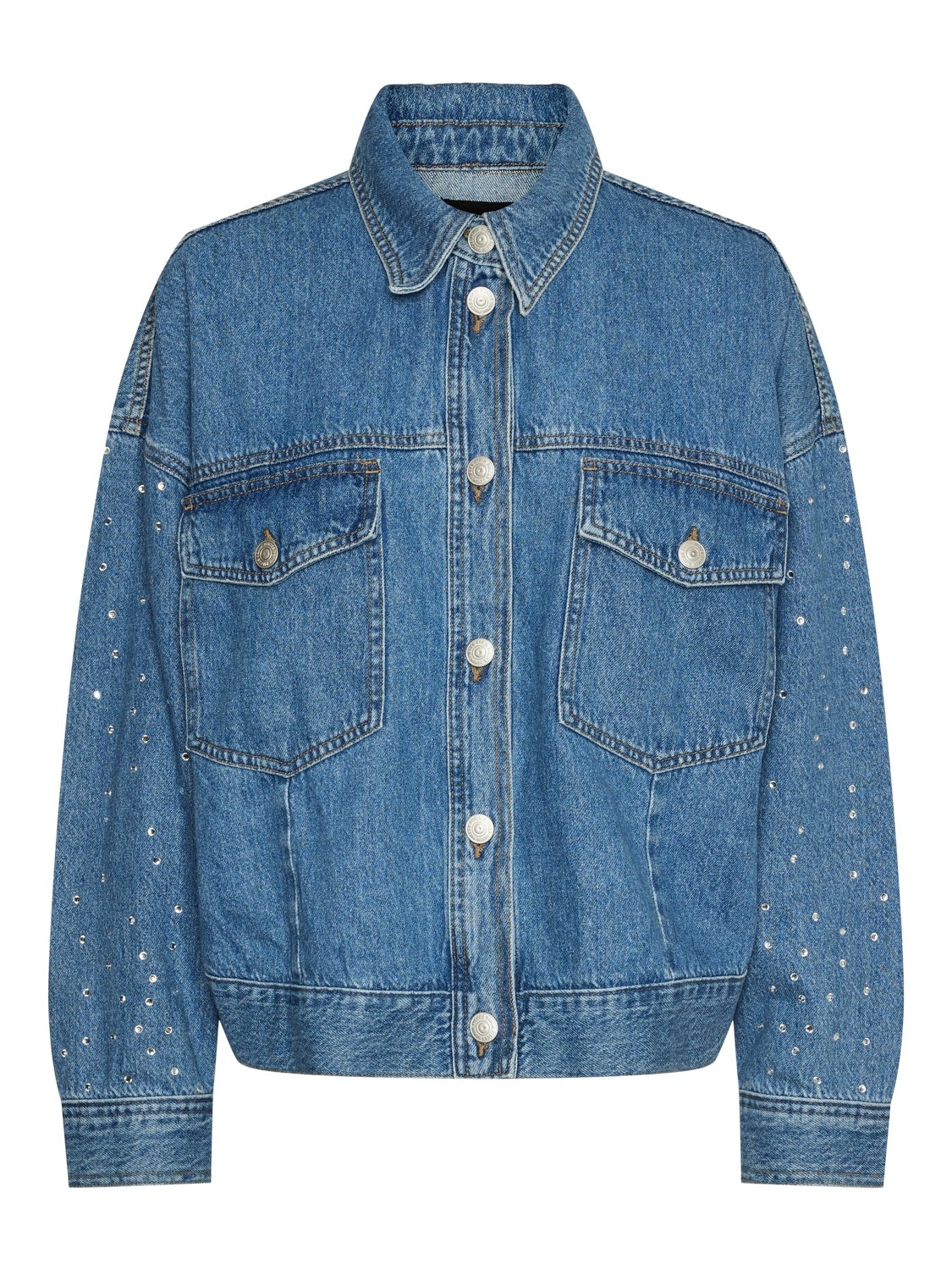 PCSKY RHINESTONE JACKET Farkkutakki