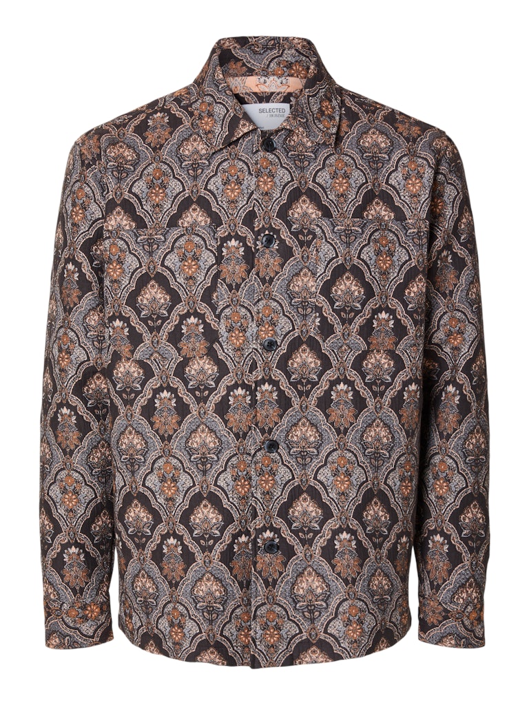 SLH-JACQUARD OVERSHIRT LS Kauluspaita