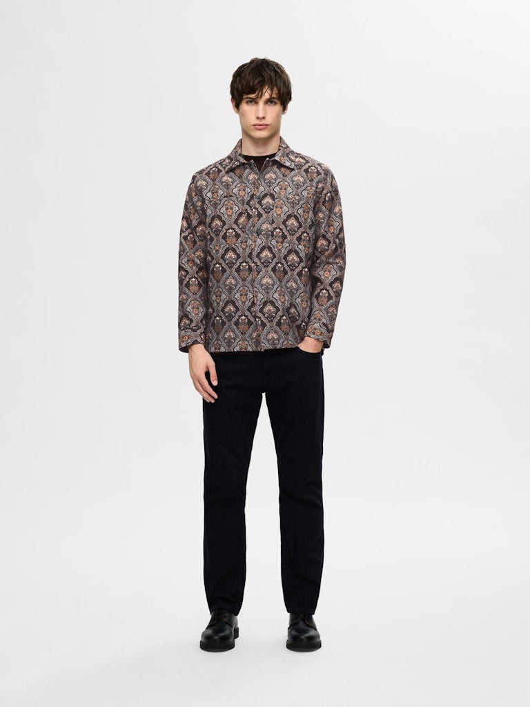 SLH-JACQUARD OVERSHIRT LS Kauluspaita