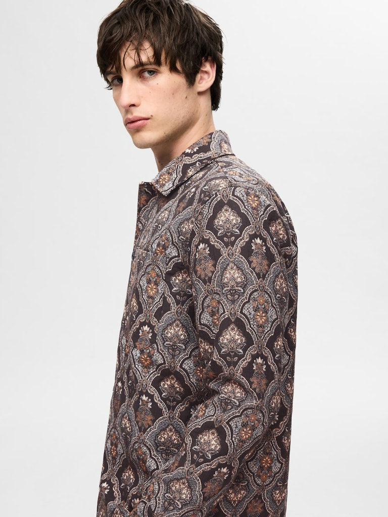 SLH-JACQUARD OVERSHIRT LS Kauluspaita