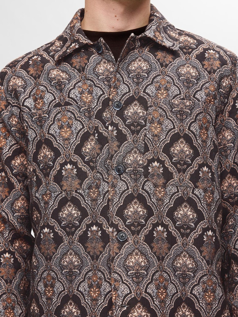 SLH-JACQUARD OVERSHIRT LS Kauluspaita