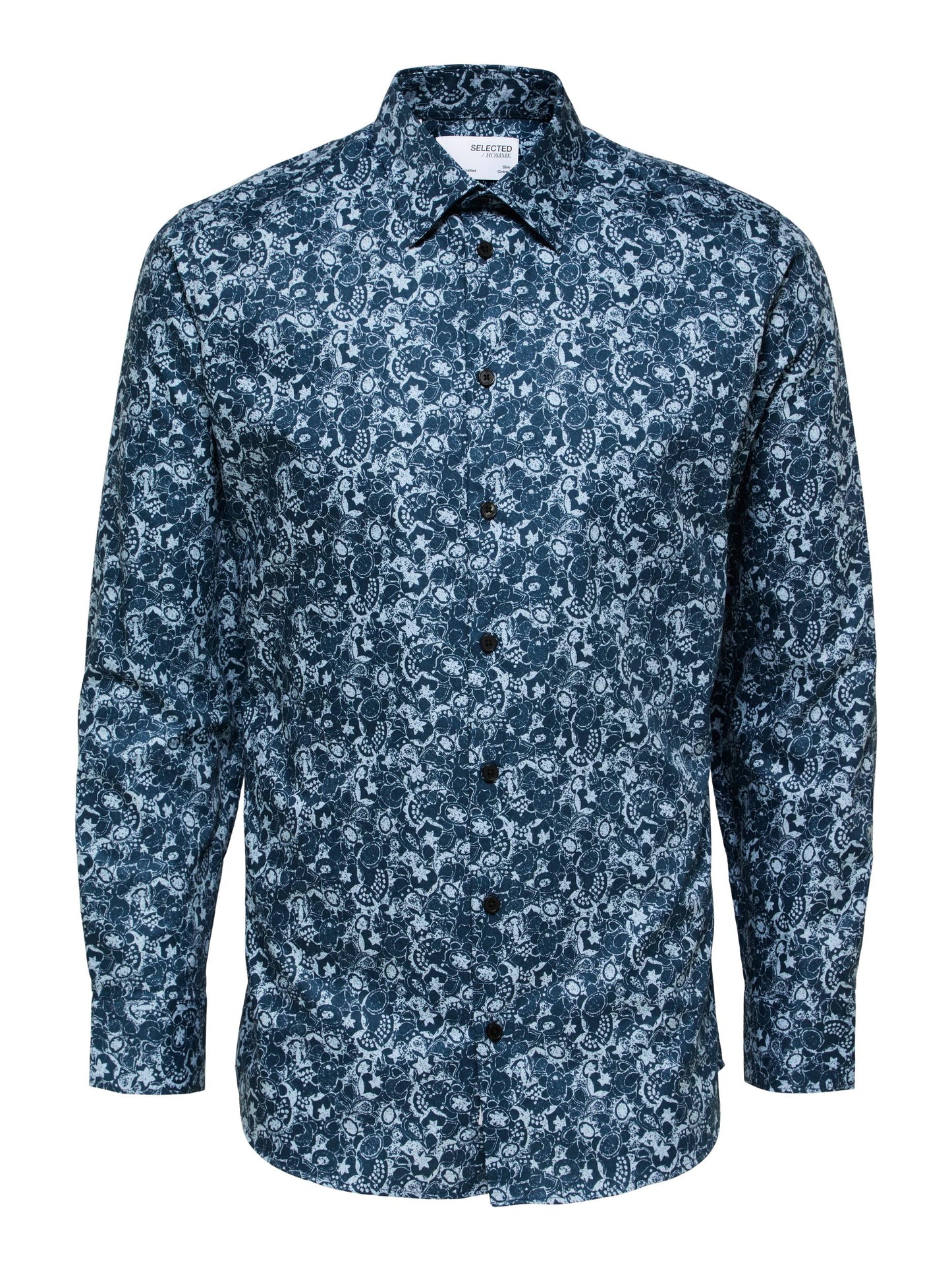 SLHSLIM-ETHAN-AOP SHIRT LS Kauluspaita