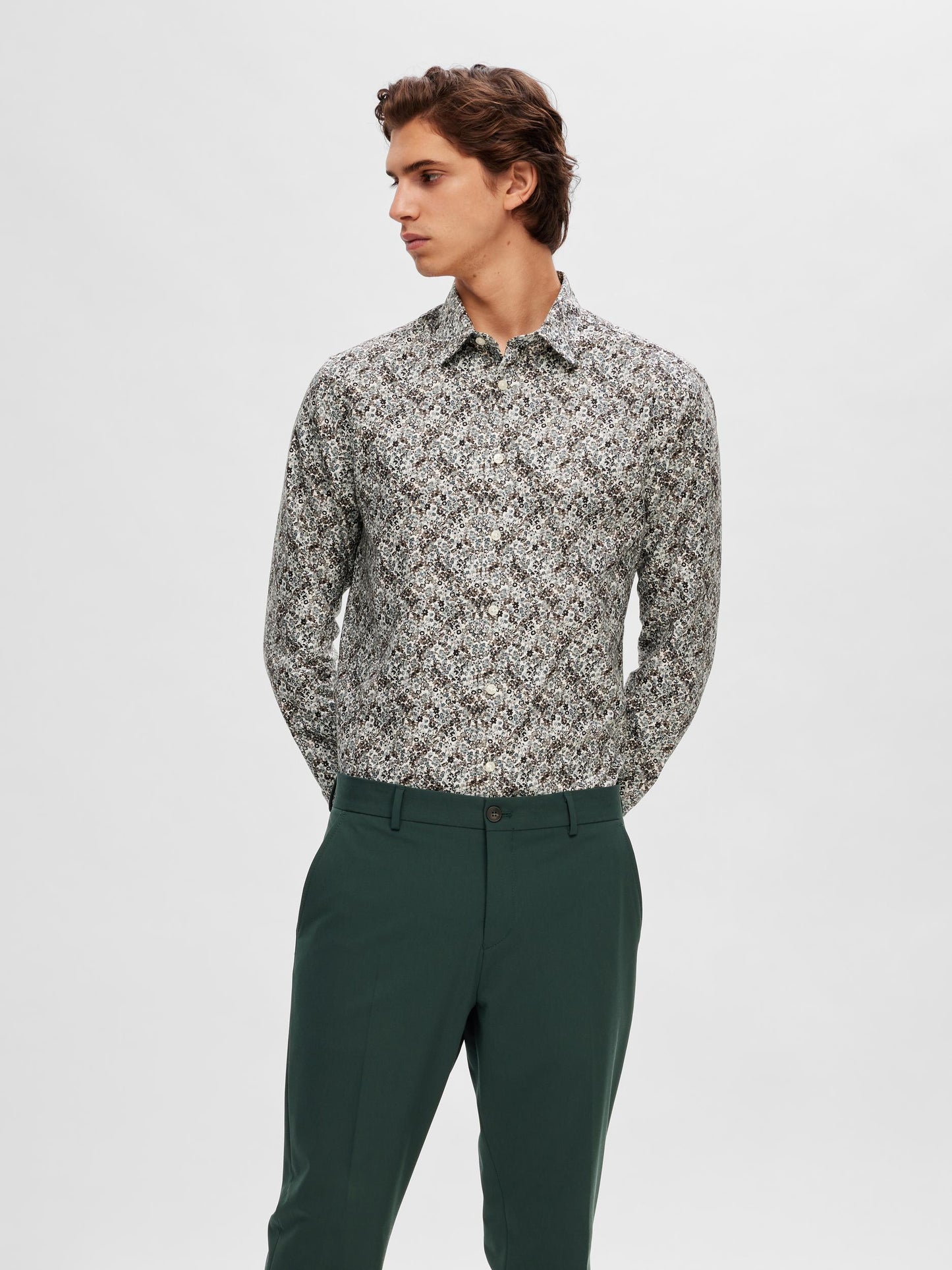 SLHSLIM-ETHAN-AOP SHIRT LS Kauluspaita