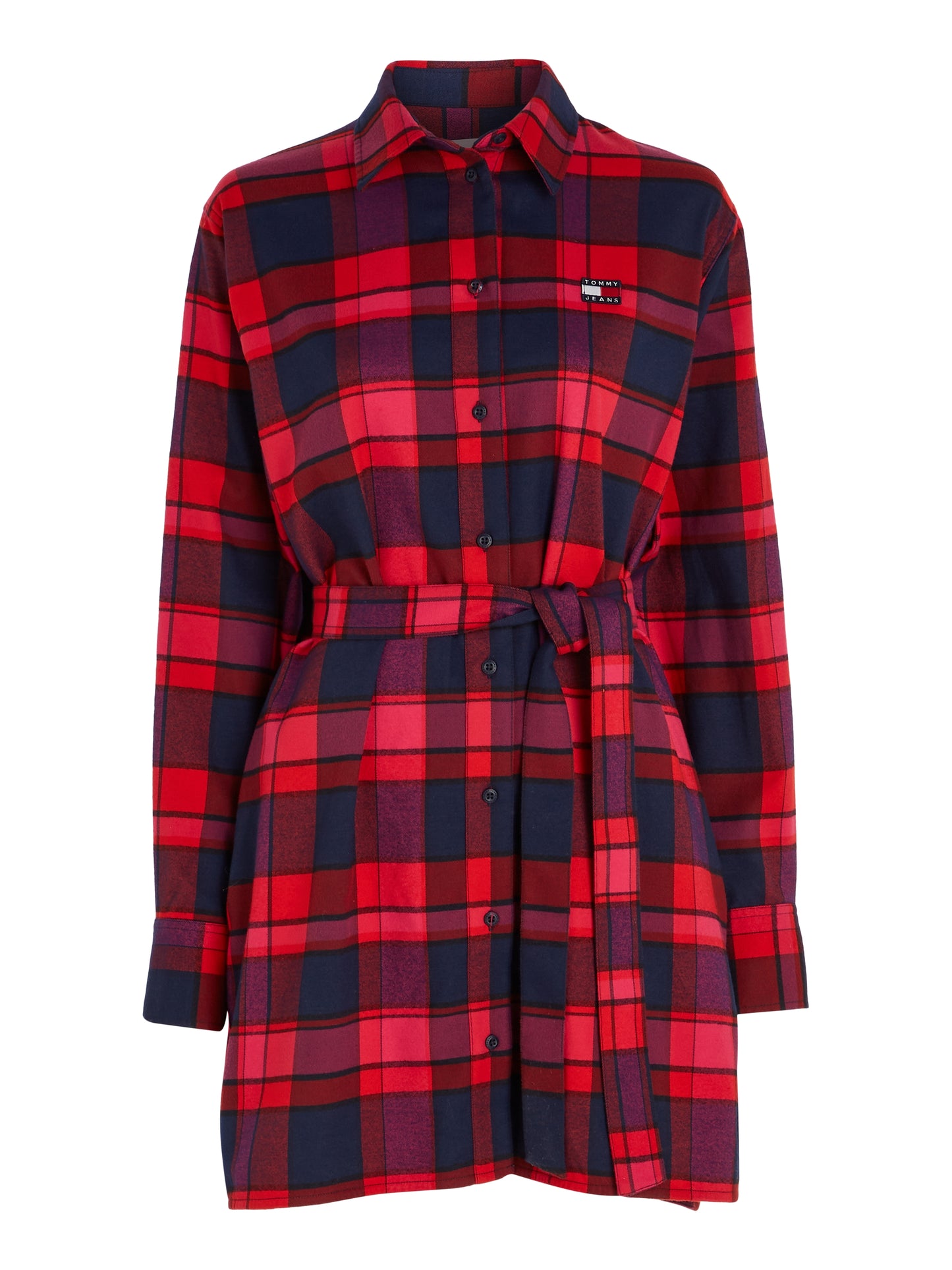 TJW CHECK MID THIGH SHIRT DRESS Mekko