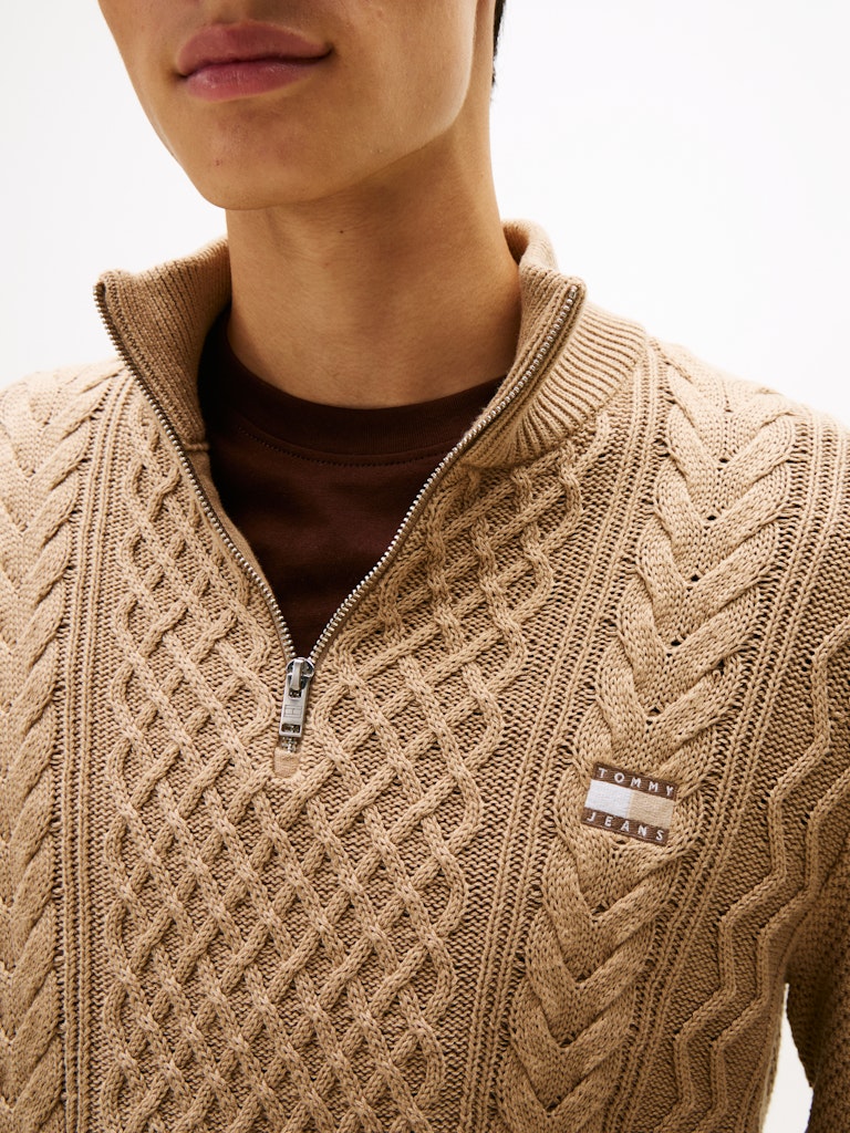 TJM SLIM BADGE CABLE QRTR ZIP Neule