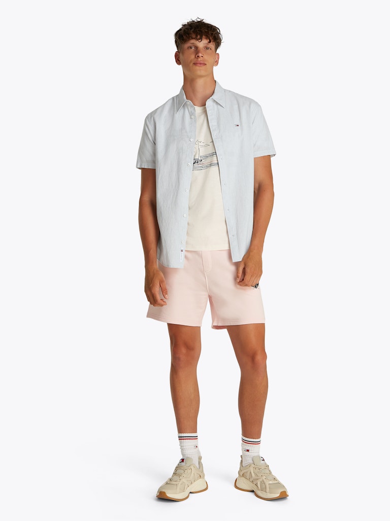 TJM REG LINEN BLEND STP SS SHIRT Paita