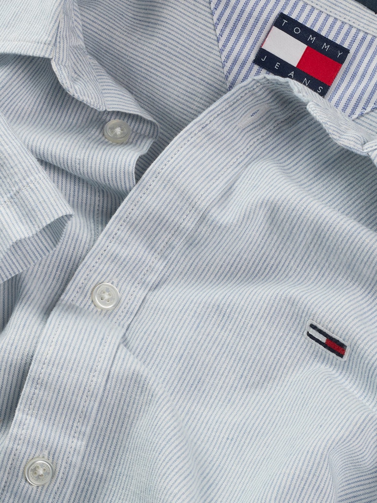 TJM REG LINEN BLEND STP SS SHIRT Paita