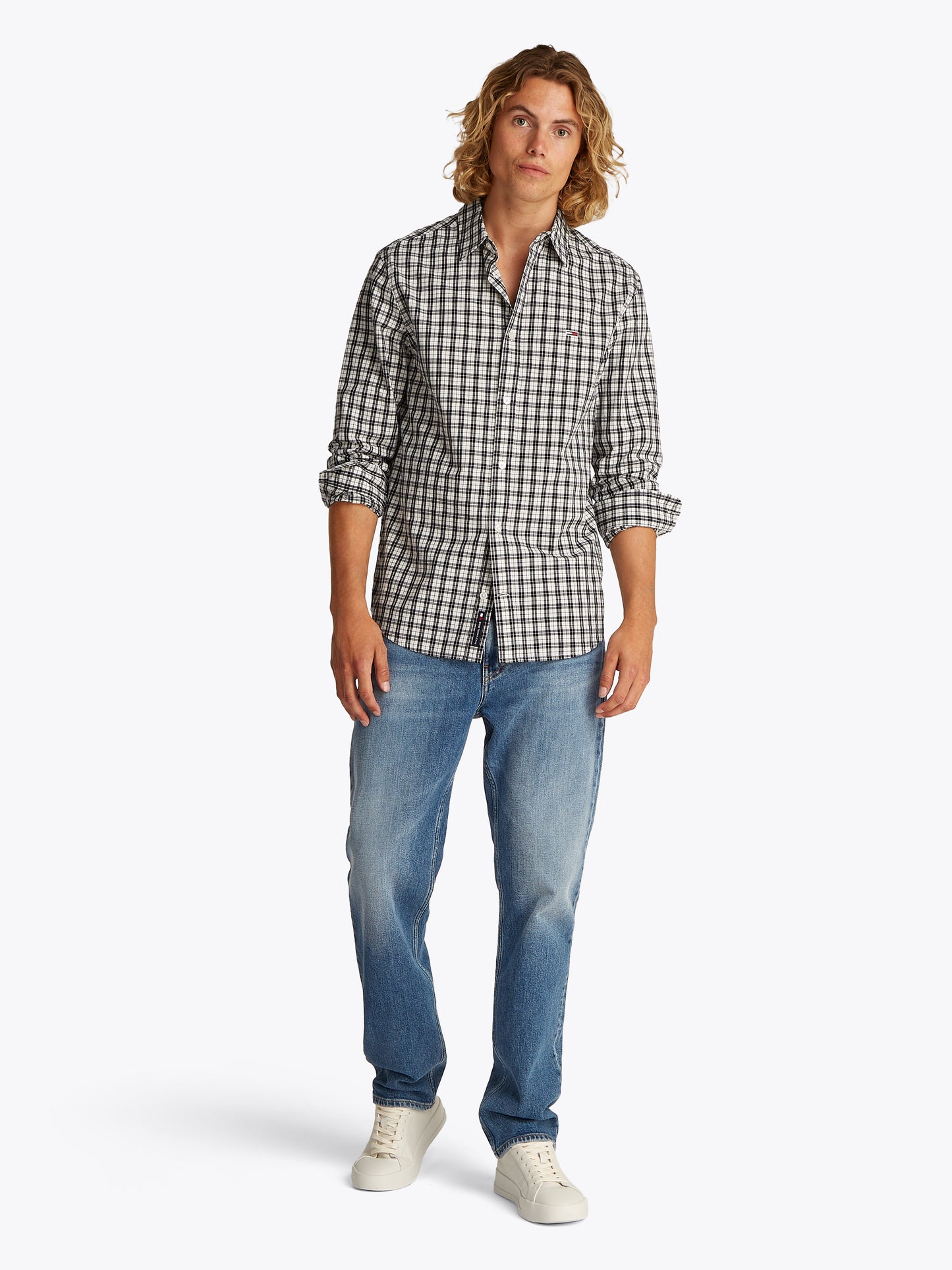 TJM REG POPLIN CHECK LS SHIRT Kauluspaita