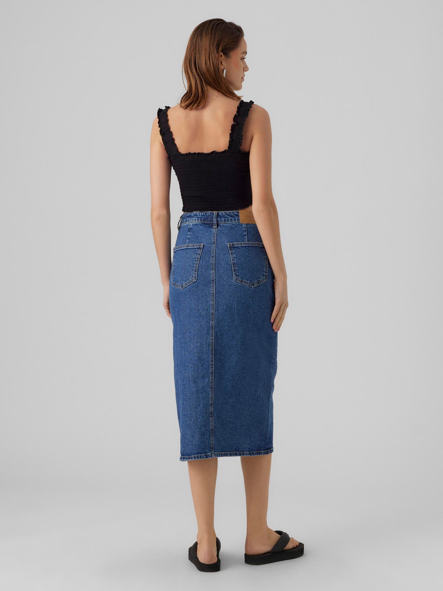 VMVERI HR CALF DENIM SKIRT GA MIX Hame