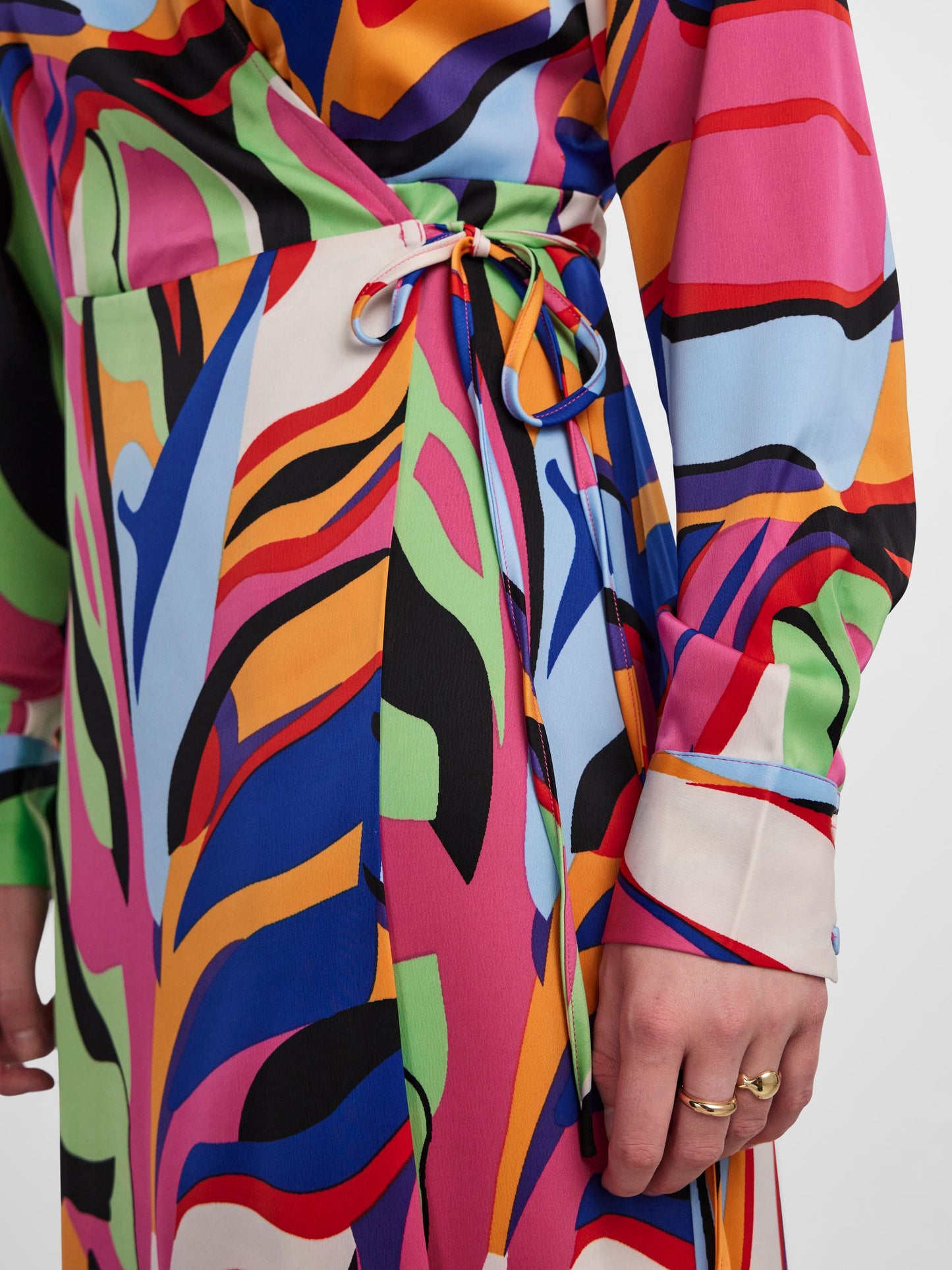 YASPELLA LS WRAP MIDI DRESS NOOS Mekko