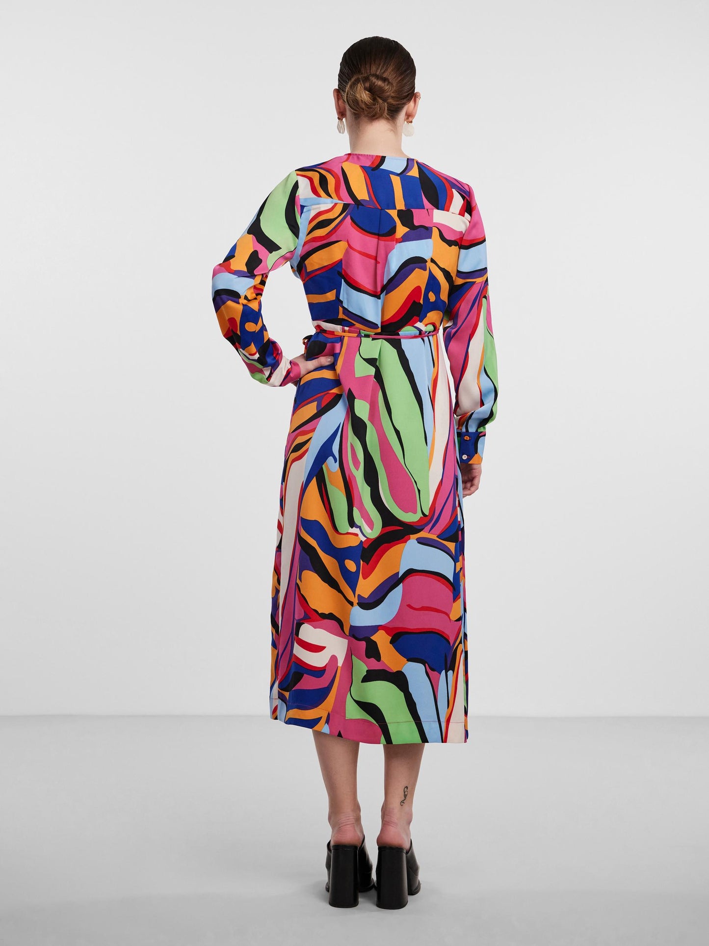 YASPELLA LS WRAP MIDI DRESS NOOS Mekko
