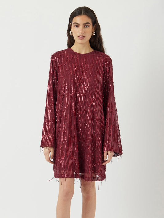 YASLANTRA LS SEQUIN FRINGE DRESS - SHOW Mekko