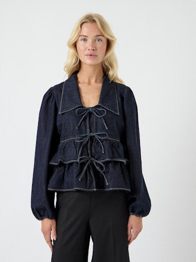 YASCELINA DENIM TIE TOP Farkkupaita