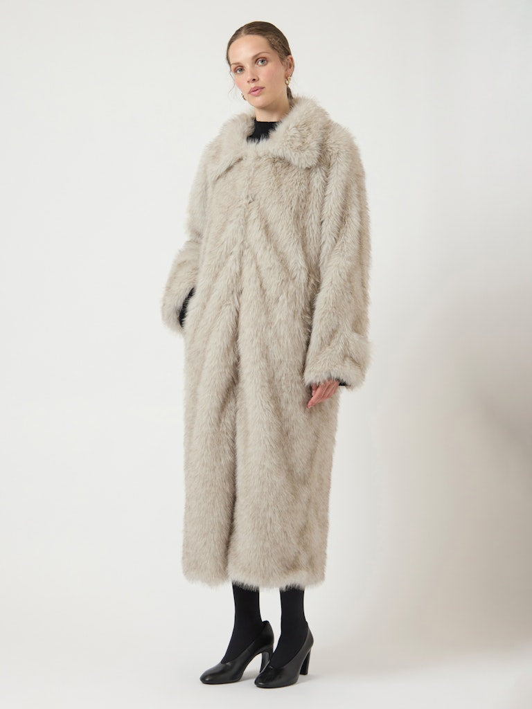 YASPAULA LS LONG FAUX FUR COAT - D2D Keinoturkistakki