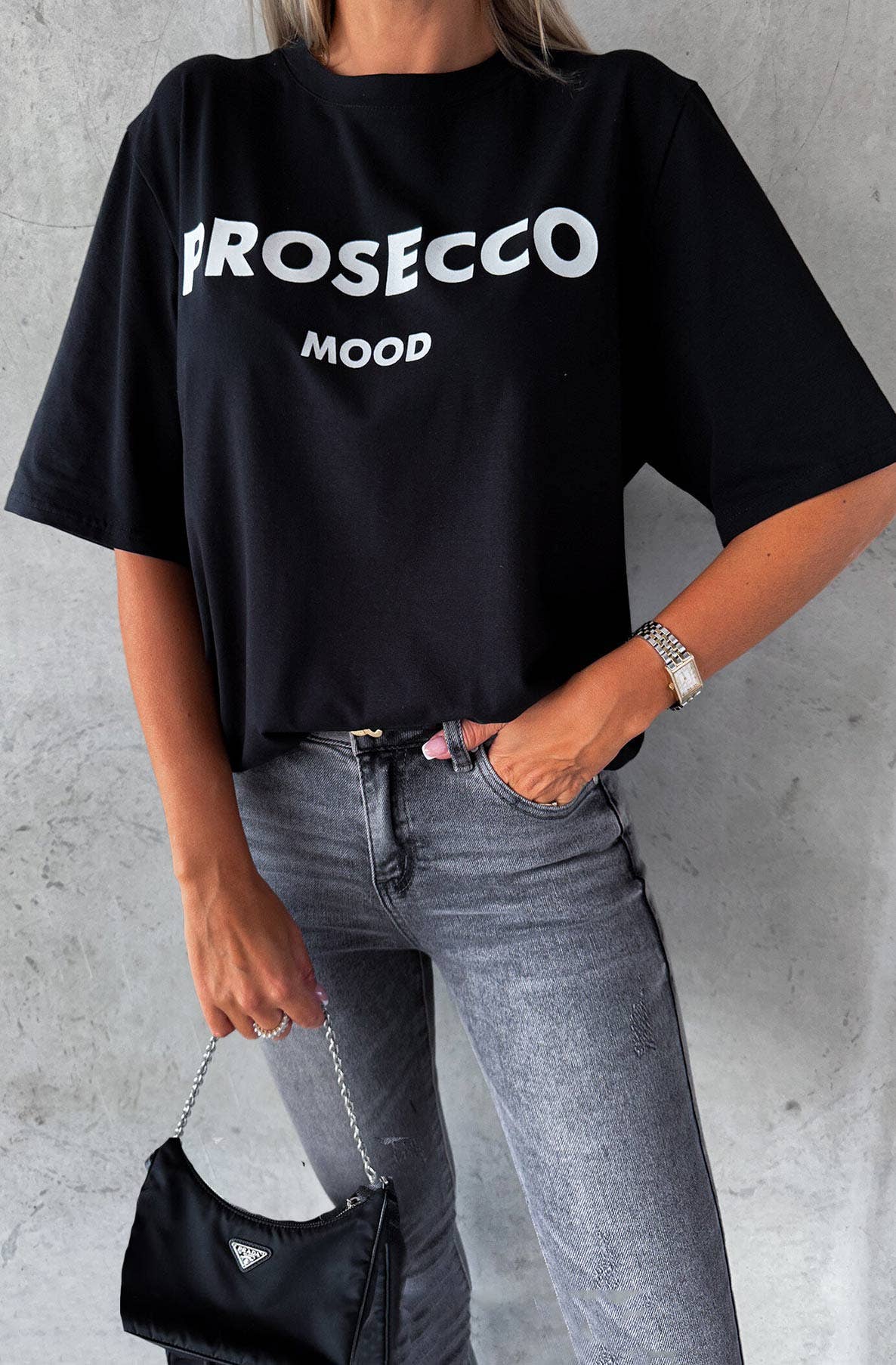CATWALK WHOLESALE 'PROSECCO MOOD' GRAPHIC PRINTED T-SHIRT T-Paita