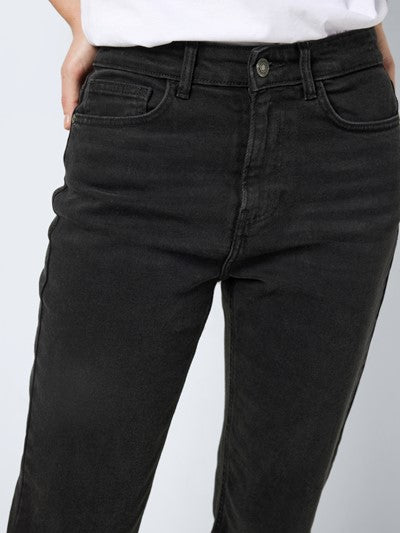 NMMONI HW STRAIGHT ANK BLACK JEANS Farkut