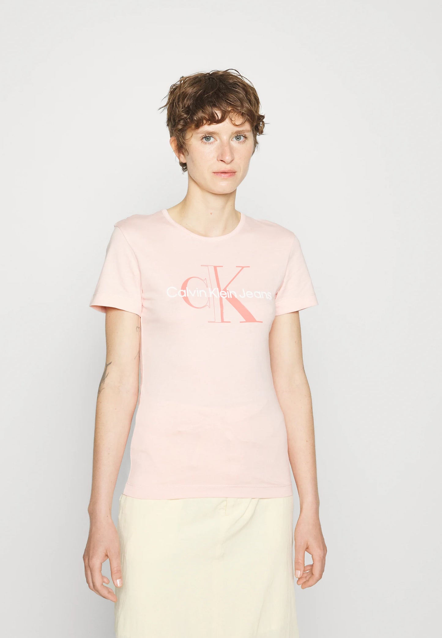 CALVIN KLEIN JEANS GLOSSY MONOGRAM SLIM TEE - Printtipaita
