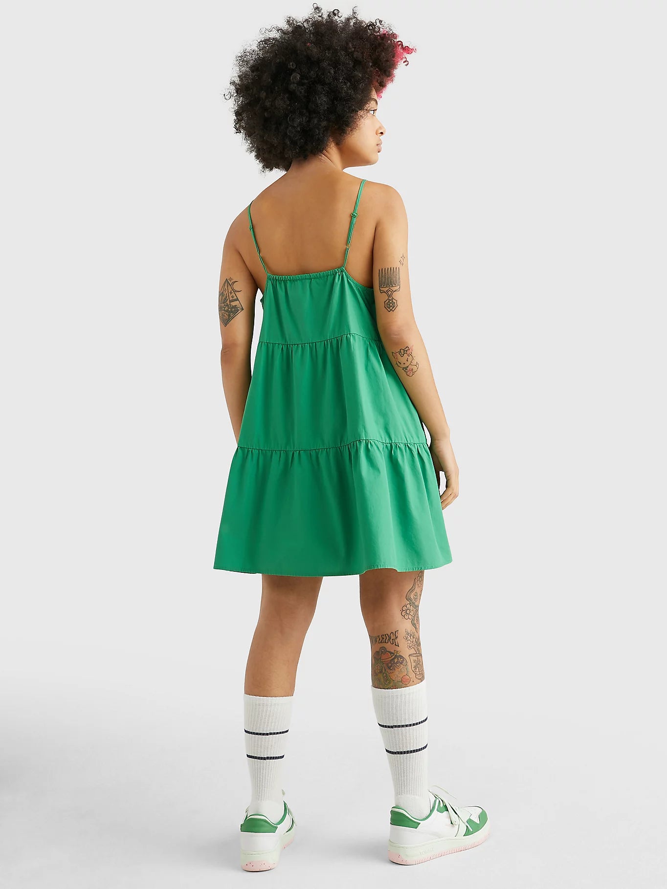 TJW POPLIN TIERED STRAPPY DRESS Mekko