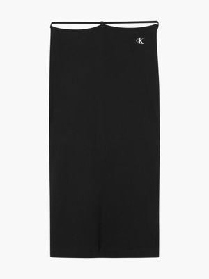 Calvin Klein tie waist jersey midi skirt Hame
