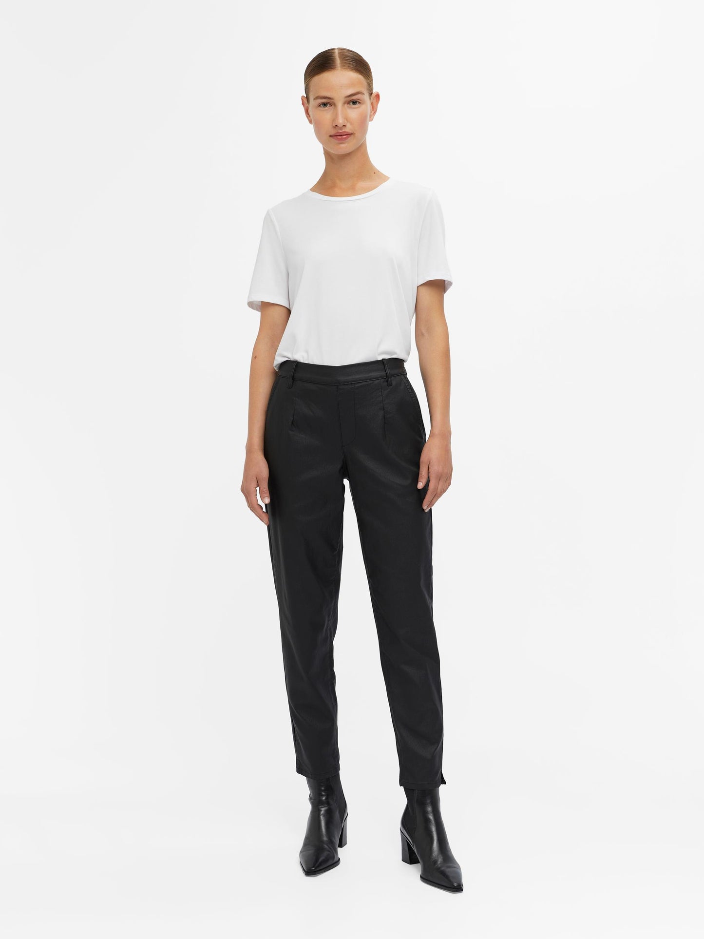 OBJBELLE LISA COATED PANT NOOS Housut