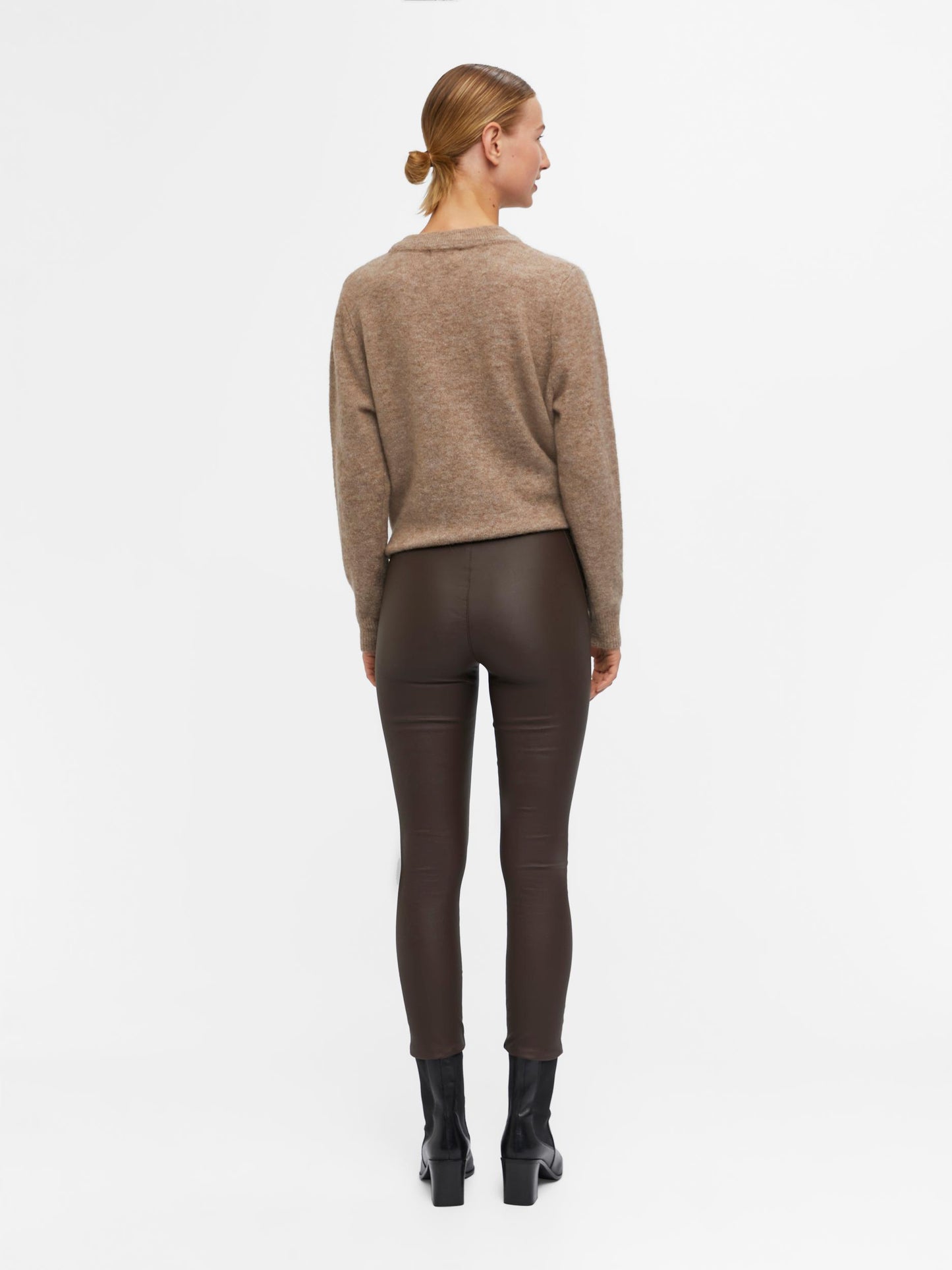 OBJBELLE MW COATED LEGGINGS NOOS Housut