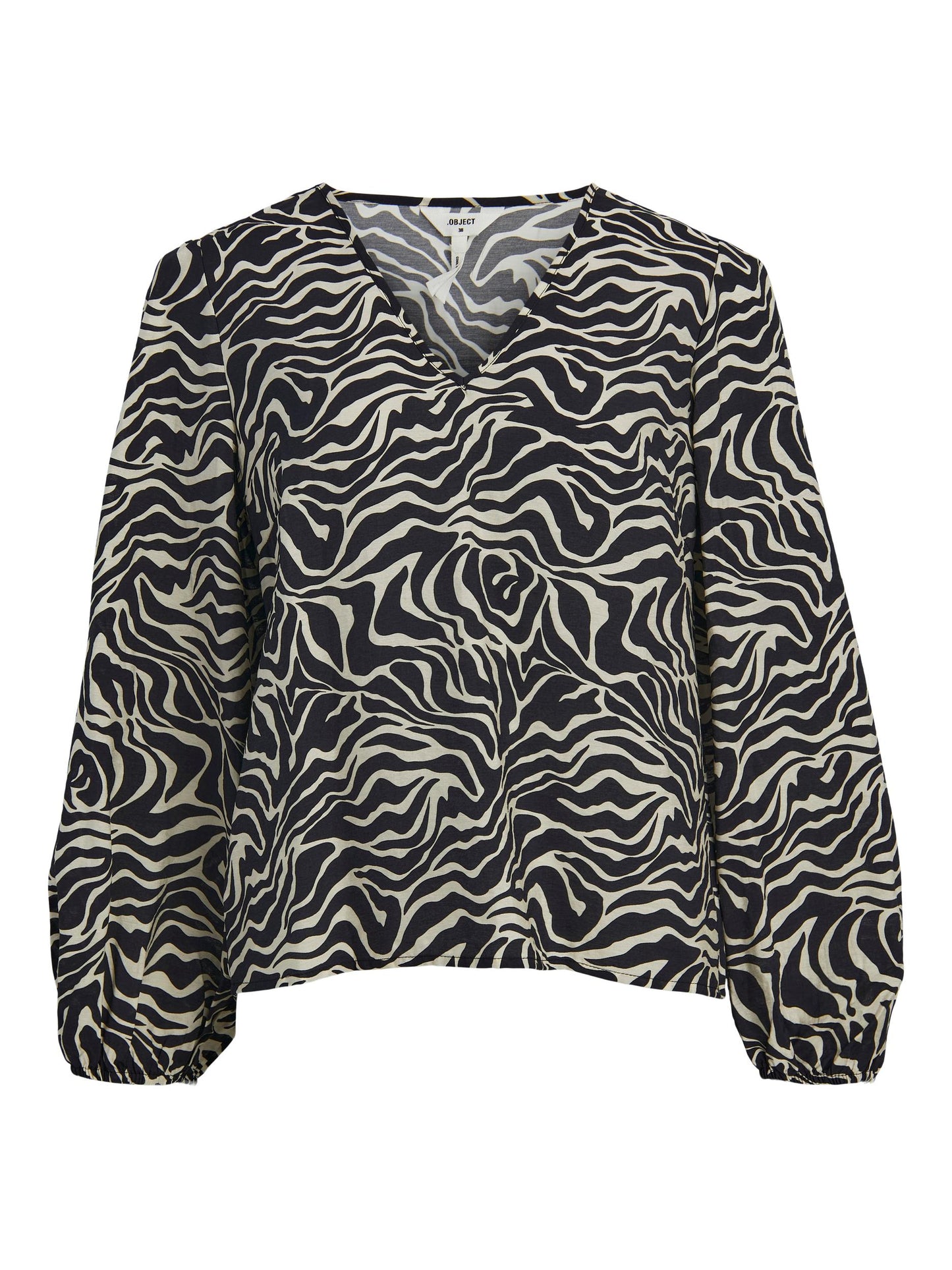 OBJLEONORA L/S V-NECK TOP NOOS- Pusero