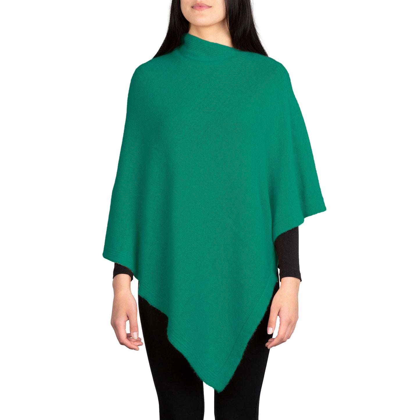 Moon - Women's Square Cashmere-Blend Poncho: Cioccolato