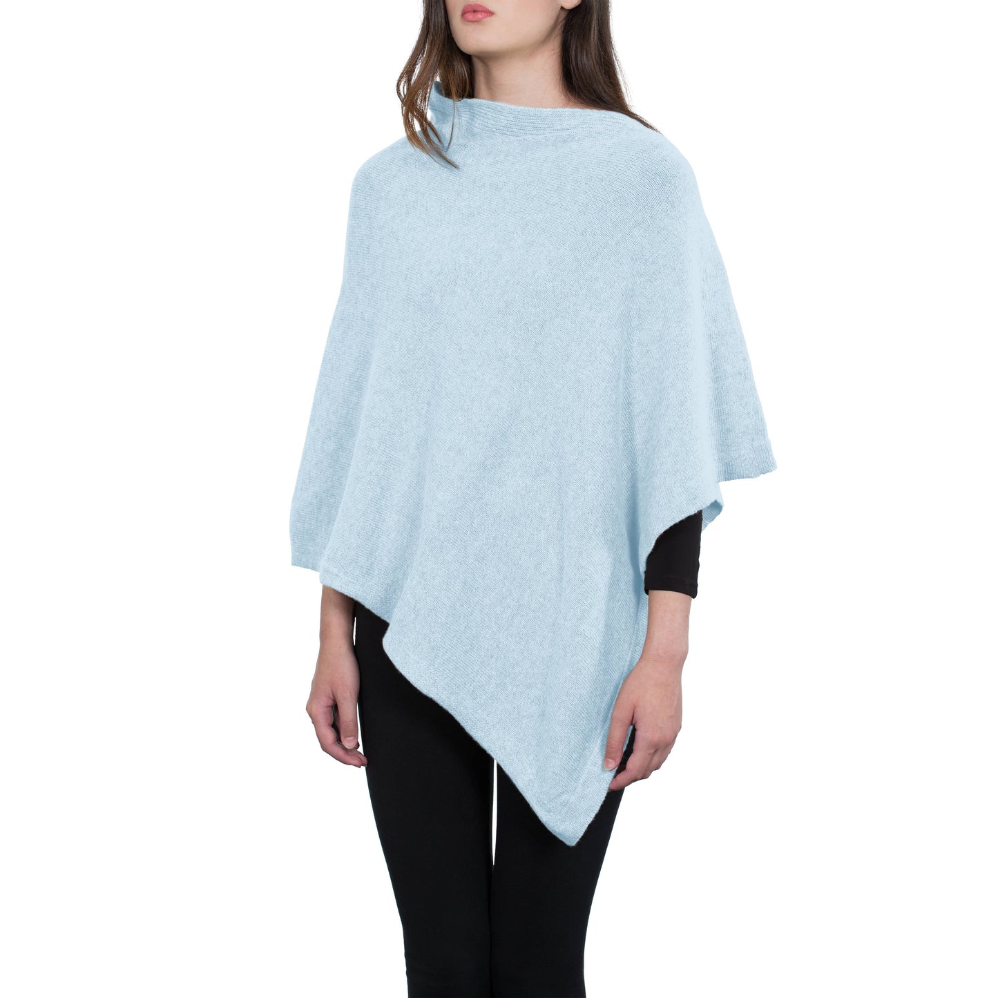 Moon - Women's Square Cashmere-Blend Poncho: Beige