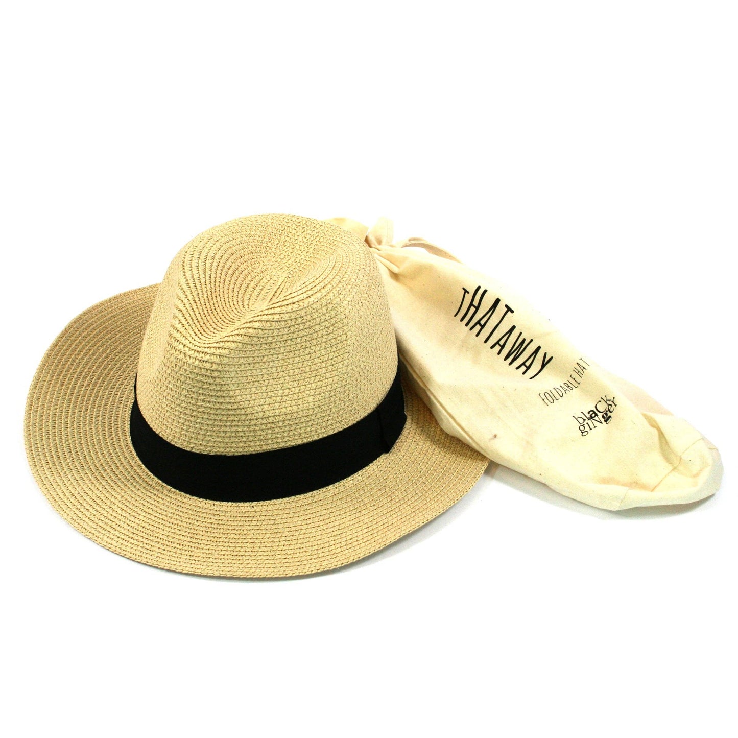 BLACK GINGER PANAMA STYLE SUN HAT Hattu