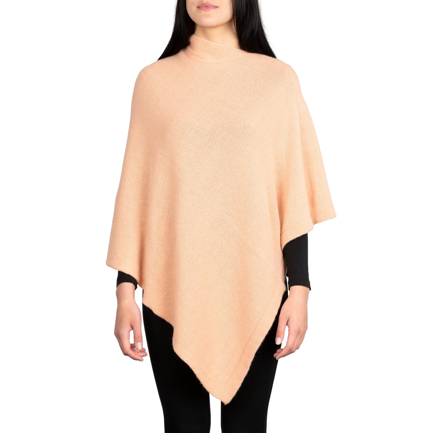 Moon - Women's Square Cashmere-Blend Poncho: Cioccolato