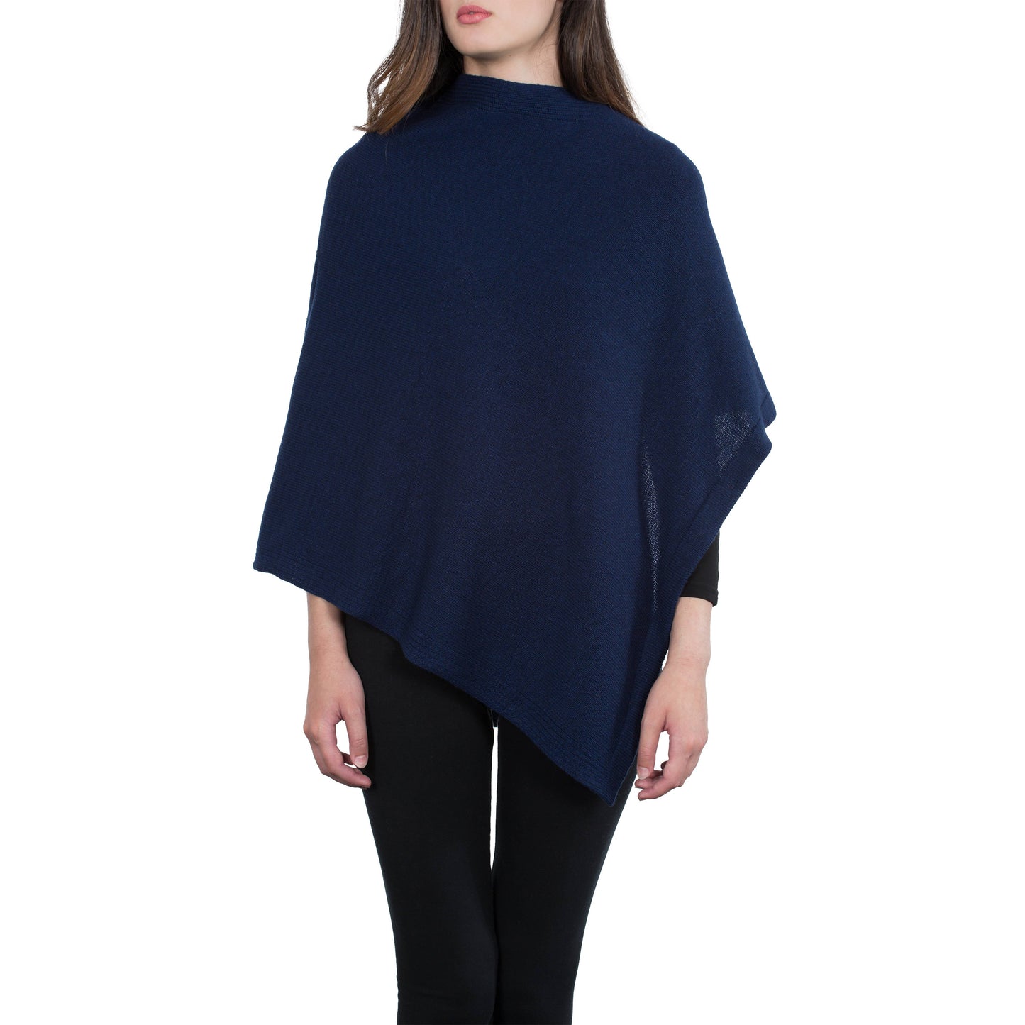 Moon - Women's Square Cashmere-Blend Poncho: Beige
