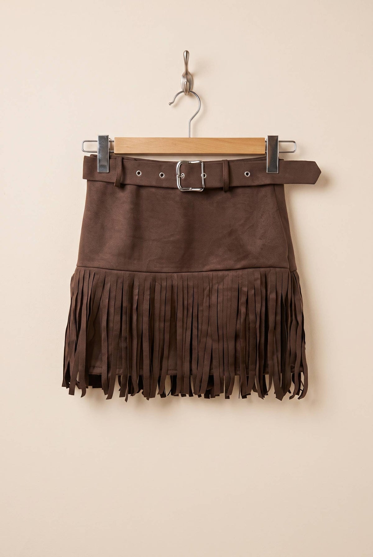 MOOYA FAUX SUEDE FRINGED SKIRT Hame
