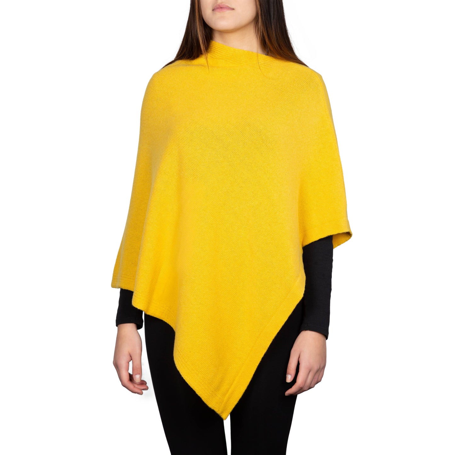 Moon - Women's Square Cashmere-Blend Poncho: Cioccolato