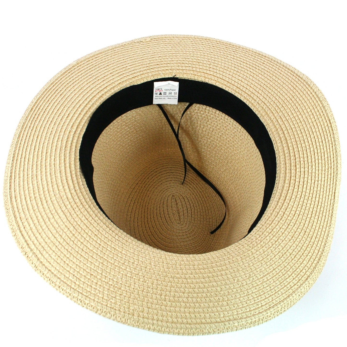 BLACK GINGER PANAMA STYLE SUN HAT Hattu