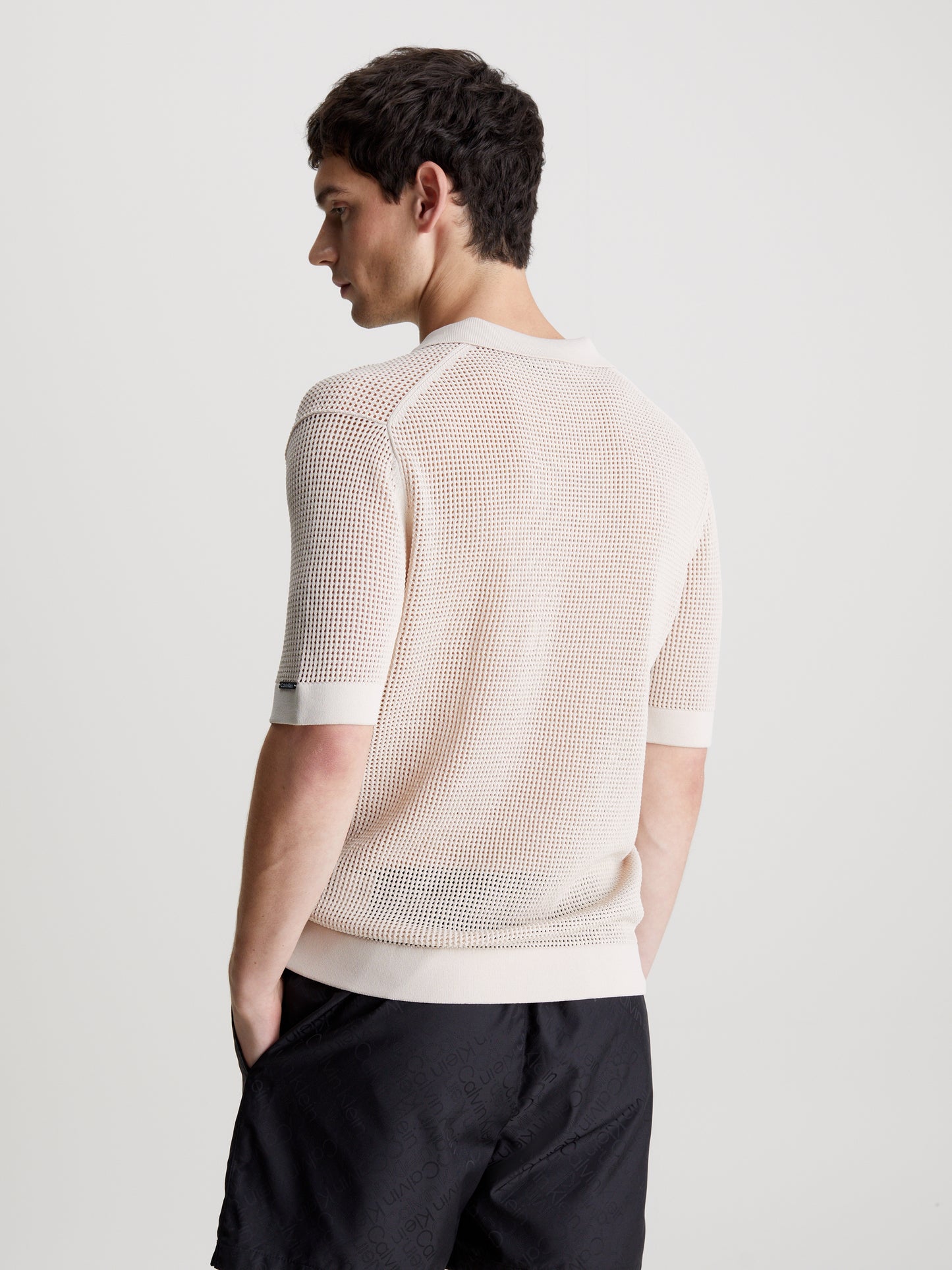 CALVIN KLEIN OPEN KNIT POLO Paita