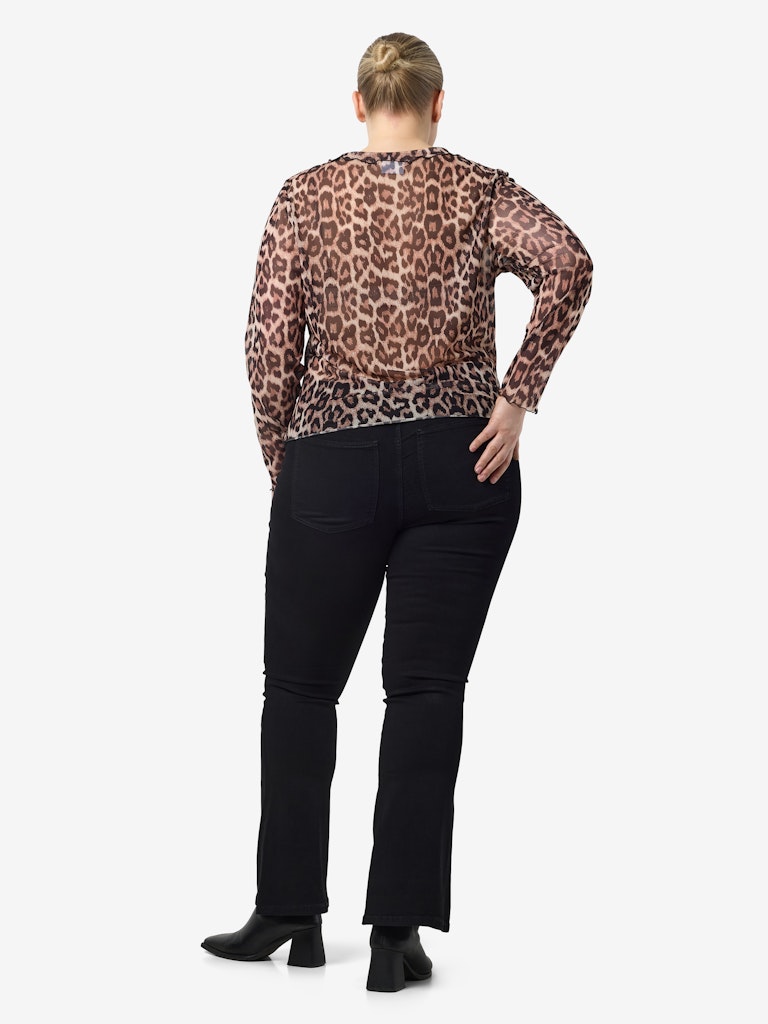 NMELIF L/S O-NECK TOP VIP CURVE Mesh-paita