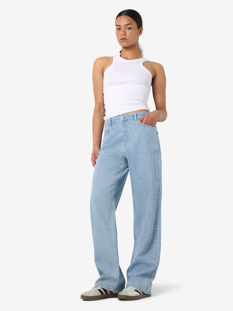 NMJANNEL 2/4 HW LOOSE JEANS F0088LB Farkut