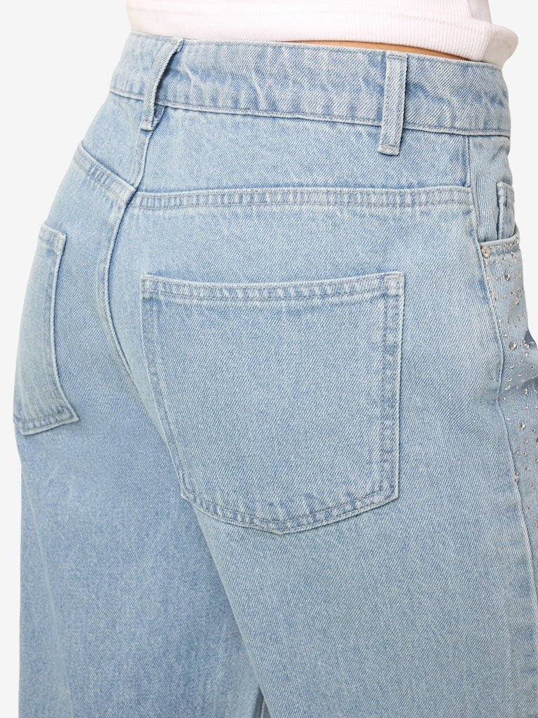 NMJANNEL 2/4 HW LOOSE JEANS F0088LB Farkut