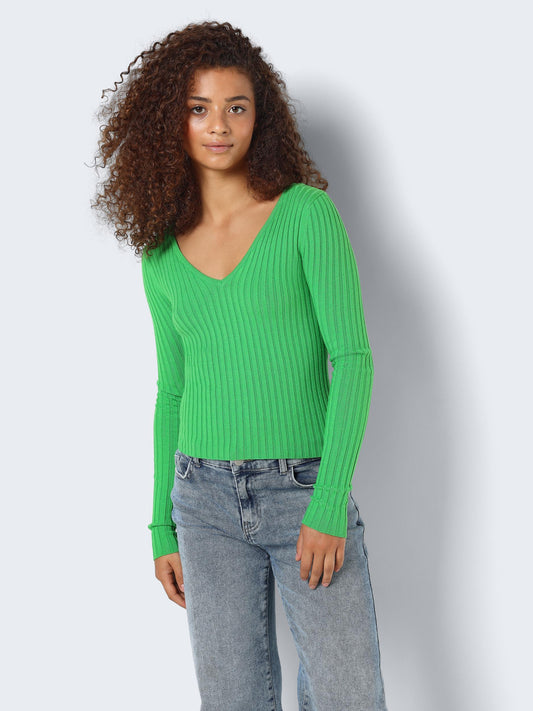 NMPERNILLE L/S V-NECK KNIT TOP FWD Neule