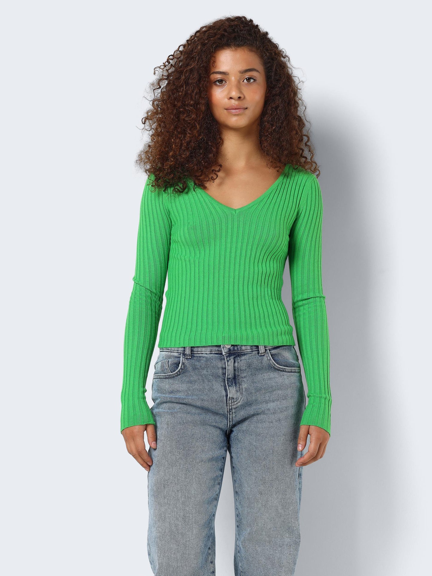 NMPERNILLE L/S V-NECK KNIT TOP FWD Neule