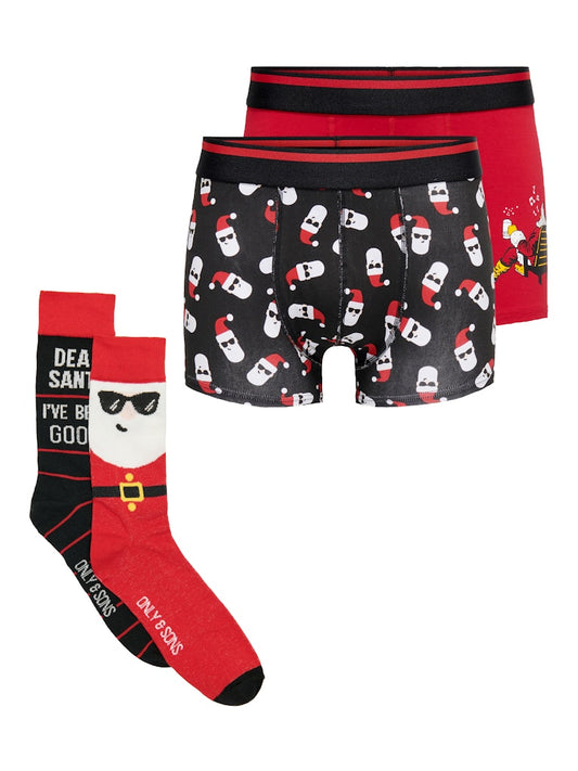 ONSXMAS BOX 4-PACK 2 SOCKS & 2 BOXERS Lahjapakkaus